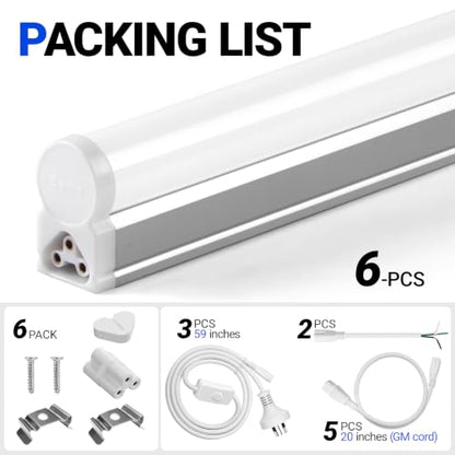 T5 LED Ceiling Light Fixtures (5000k Daylight White / 2 Feet)