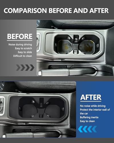 Cup Holder Inserts for Jeep Wrangler JL JLU 4xe & Gladiator JT 2018 (For Wrangler/Gladiator 2018-2025)