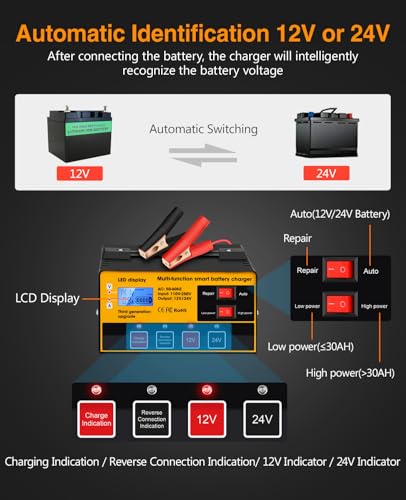 Car Battery Charger (Black Yellow)