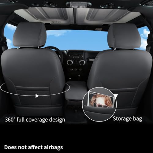 Wrangler JK Seat Covers Custom Fit for Jeep Wrangler (Black / 13-17 JK 2/4 Door Front)
