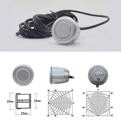 Car Parking Sensors Kit Reverse Radar parktronic System Auto Electronics Vehicle Back Assistant Reverse 8 Sensor (Silver)
