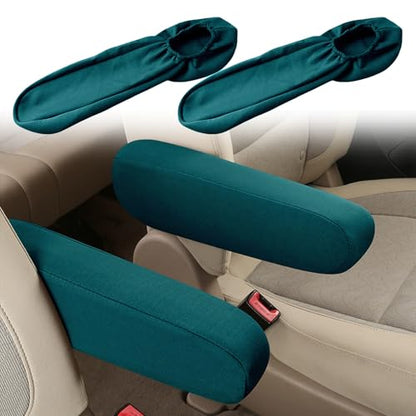 2PC Car Front Seat Armrest Covers (Green-2PC)