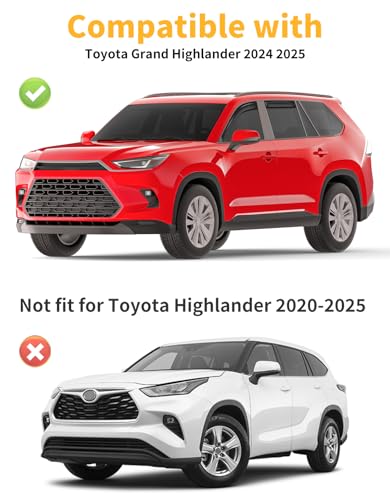 Window Visors Rain Guards for Toyota Grand Highlander 2024 (Fit for 2024-2026 Toyota Grand Highlander)