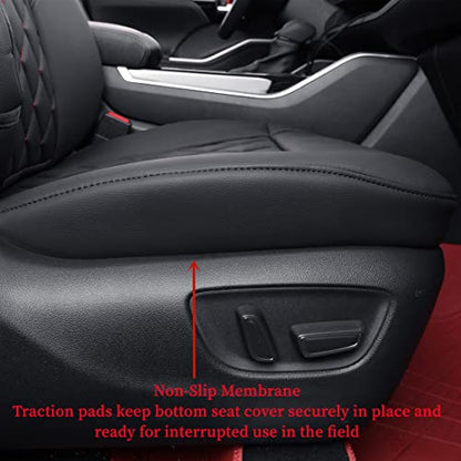 Car Seat Covers for Toyota 2018 (Leatherette(Black/Red) / 2018-2024 Camry L LE SE SE Nightshade)