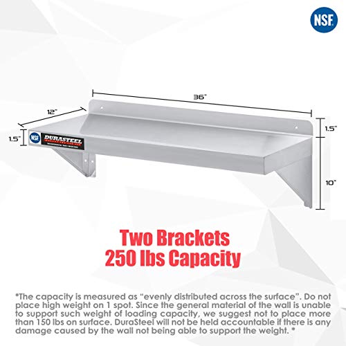 Stainless Steel Wall Shelf (12 x 36 inch)