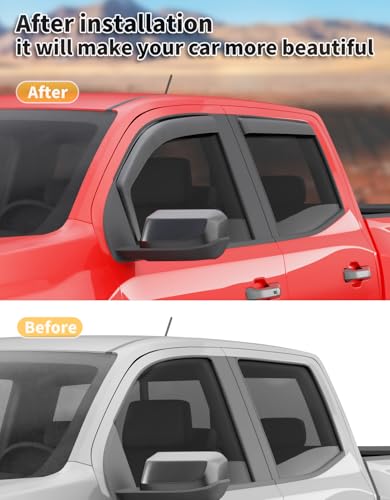 Window Visors Rain Guards for Chevy Colorado (2023-2026 Chevy Colorado/GMC Canyon Crew Cab)