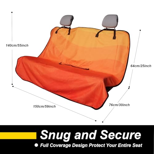 Back Seat Cover for Car Trucks Van SUV Jeep (Rear Bench Seat Towel / Orange)