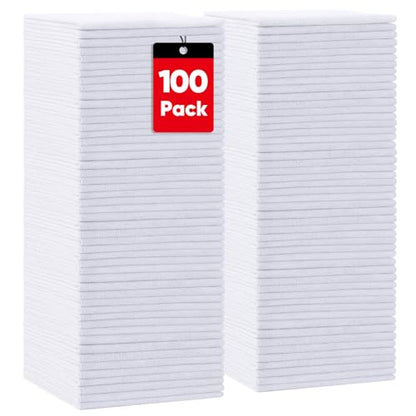 White Microfiber Cleaning Cloth 100 PK (White / 11.5 x 11.5 Inch)