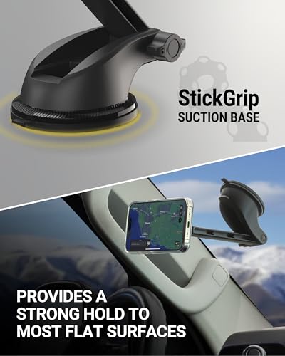 MagicMount SMSWDEX MagSafe Car Mount (Window / Dash Extendo Suction / 1 Pack / Black)