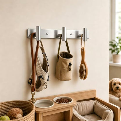 Wall Mounted Coat Rack ("T" Shape 3 Hooks - 1 Pack / Silver)