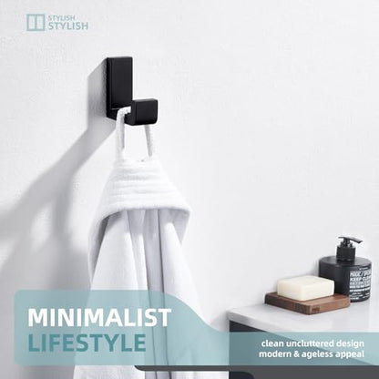 Towel Hook for Bathroom (Matte Black)