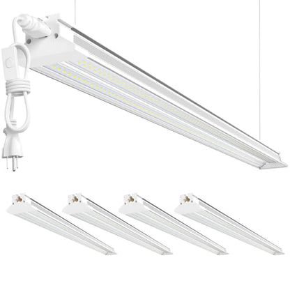 Commercial Grade 10000LM 5000K 60W Linkable 4 Foot Led Shop Lights for Shop (4FT-W-60W-4PACK)