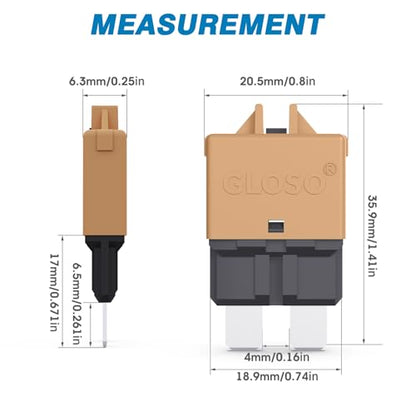 Circuit Breaker Blade Fuse E39 (1 Pack / 20A)