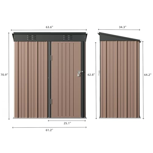 5' x 3' Outdoor Storage Shed (Brown / 5' x 3')