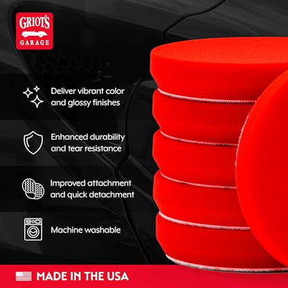 12216 5.5 in Red Foam Waxing Pads (5.5" Pads (Set of 6))