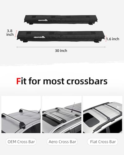 Soft Roof Rack Pads System for Surfboard (30 inch (Use with Cross Bar))