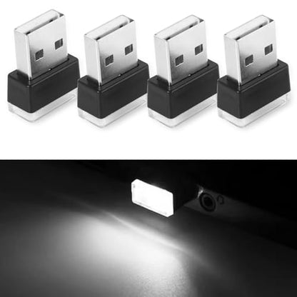 4PCS USB LED Car Interior Atmosphere Lamp (white)