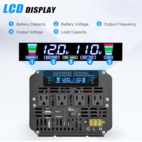 5000W Power Inverter 12V to 110V (Gray / 5000W-12V)