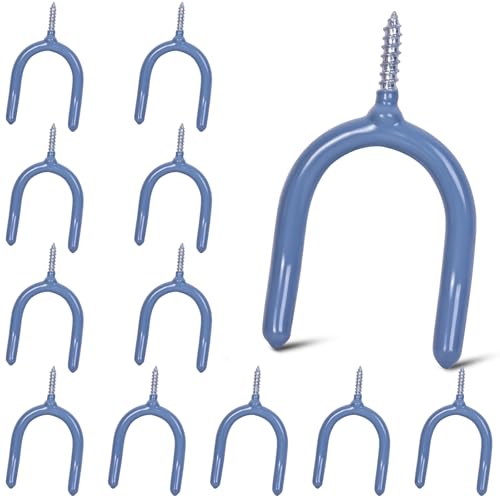 12 Pack Garage Storage System Steel U Hooks with Anti (Gray / 12 Pack)