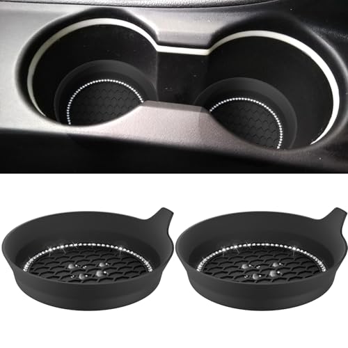 2 PCS Car Cup Coasters (Black*2PCS / With Diamonds)