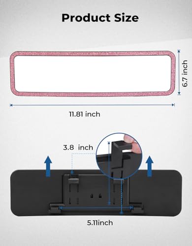 Car Rear View Mirror (Pink)