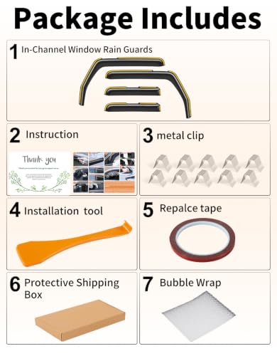 Window Visors Rain Guards for 2007 (for 2007-2018 Jeep Wrangler JK)