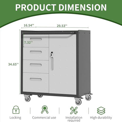 Garage Tool Cabinet Set (Black & Grey)