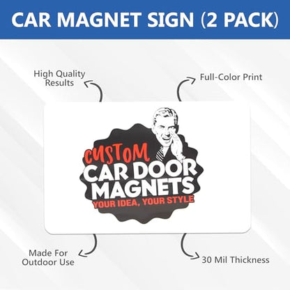 Custom Car Magnet Signs for Advertising and Promotion (24"x36" Rectangle)