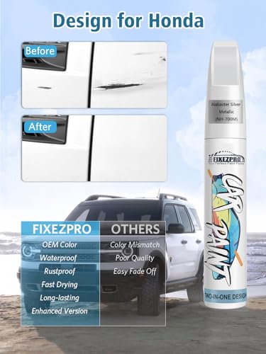 NH 700M Alabaster Silver Metallic Car Touch Up Paint for Honda (For honda / NH-700M Alabaster Silver Metallic for Crosstour/Accord/Accord-Crosstour/Civic/CR-V/CR-Z/Element/Fit/HR-V/Insight/Odyssey-models/Pilot/Ridgeline)