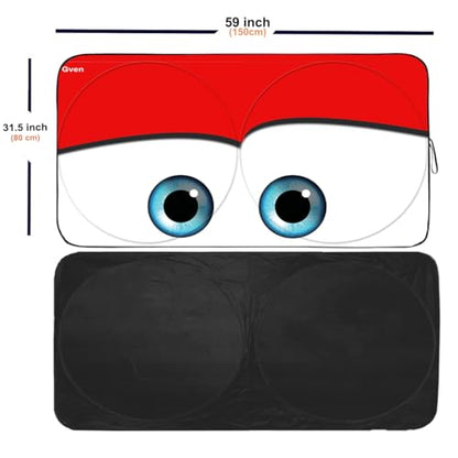 Windshield Sun Shade Universal Fit for Car Window Sunshades Cover Automotive Interior Sun Protector Accessories for Compact& Midsize Sedan (Red / Small (Universal Fit))
