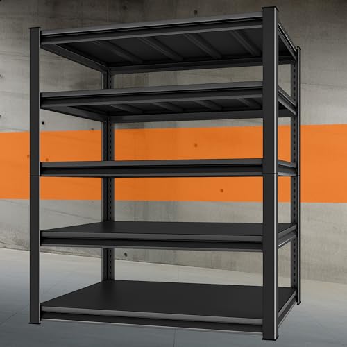 Metal Storage Garage Shelving (5T-BK-48"Wx24"D)