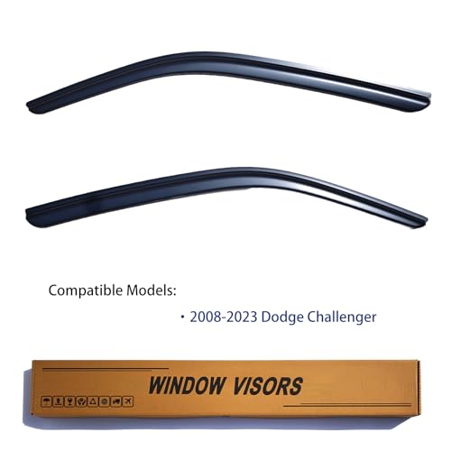 Window Visors Rain Guards Compatible with 2008 (2008-2023 Dodge Challenger)