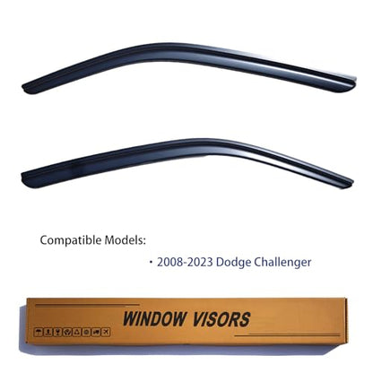 Window Visors Rain Guards Compatible with 2008 (2008-2023 Dodge Challenger)