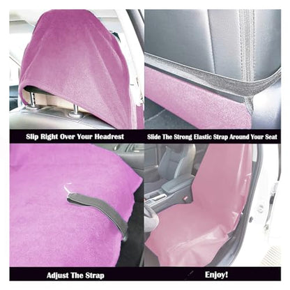 Car Seat Cover Protector Front Seats (1Pcs Front Seat Towel / Pink)