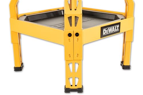 Heavy Duty Metal Stool for Garage and Shop (Swivel Seat with Storage Tray / Black/Yellow)