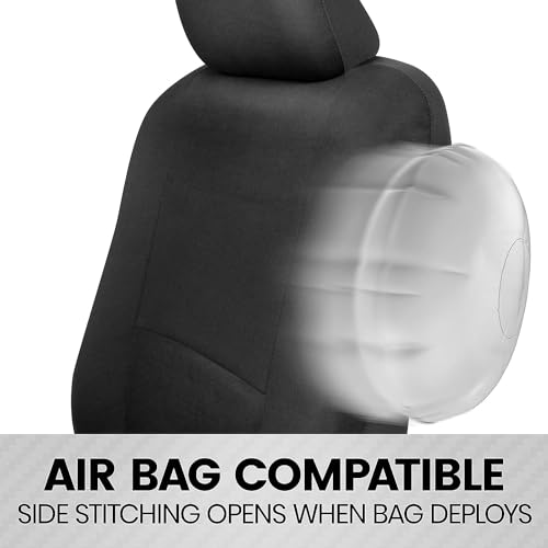 PolyPro 2 Pack Front Car Seat Covers Set in Black (2 Fronts Only-Black)