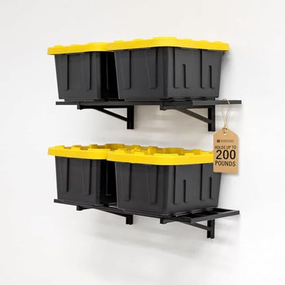 Garage Wall Shelf (Black / 1x2ft 2-Pack Shelf | 100lb Each (No Hooks))