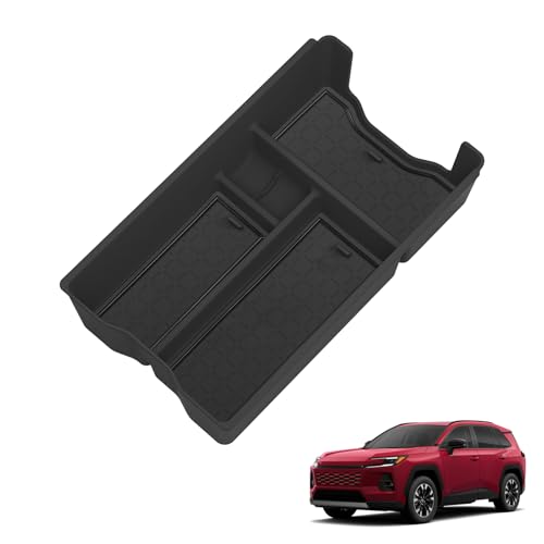 Center Console Organizer for Toyota RAV4 2026 Central Control Armrest Storage Box Insert Tray ABS Interior Auto Accessories Black (26RAV4 BOX)