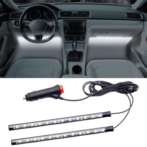 Atmosphere Lights Kit Strip Lights 2in1 Light Interior Car Lights Ambient Light Strip Flexible Color for car (White)