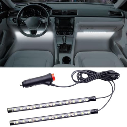 Atmosphere Lights Kit Strip Lights 2in1 Light Interior Car Lights Ambient Light Strip Flexible Color for car (White)