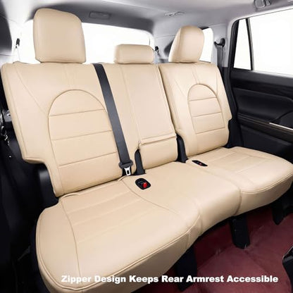 Camry Car Seat Covers Custom Fit for Toyota 2025 2026 Camry (Leatherette(Beige) / 2025-2026 Camry Hybrid (Le Se))