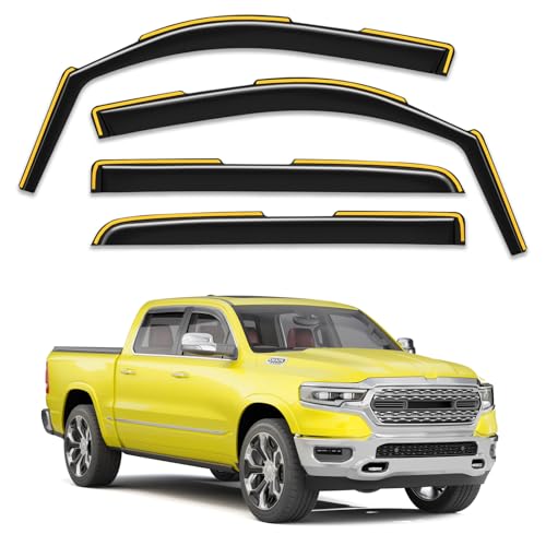 in Channel Window Rain Guard for Dodge RAM 1500 2019 (2019-2026 Dodge Ram 1500 Crew Cab New Body Style)