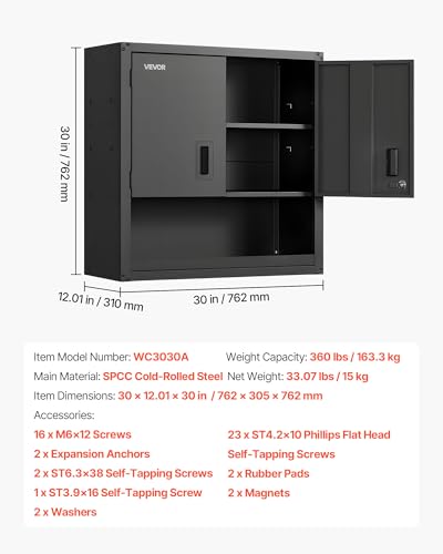 Metal Wall Cabinet (Foldable 30" Open Grid)
