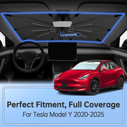 Windshield Sun Shade Umbrella for Tesla Model Y 2020 (replacement for Tesla Model Y 2020-2025)
