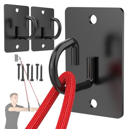 3 Pcs Wall Anchors for Resistance Bands (G Hooks-Black-3Pcs)