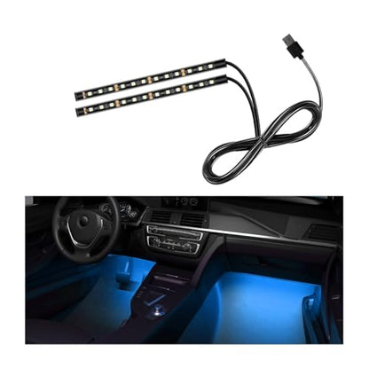 Car LED Strip Light (Ice Blue / 24 LED, USB Port)