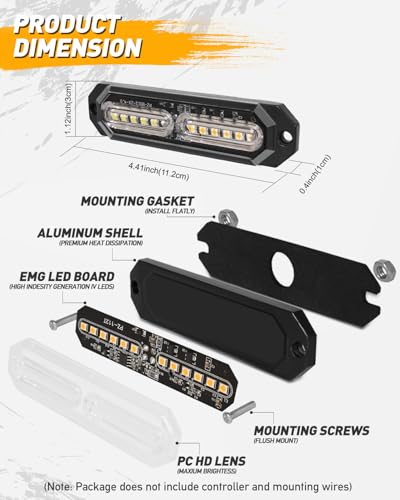 1200T Emergency Strobe Grille Lights (Amber/Red)