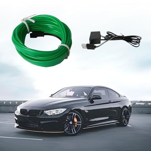 EL Wire Car LED Strip Lights (Green / 16.5FT)