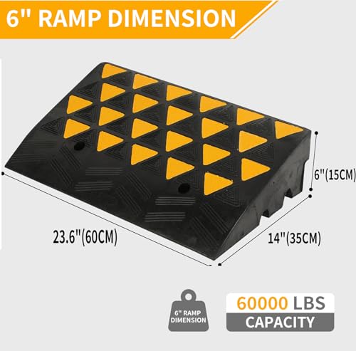 6 Inch High Rubber Curb Ramp 23.6" Long (6 inch Rise)