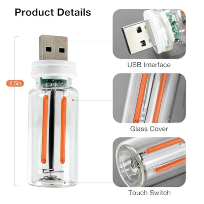 2 PCS USB Car Lights (Red / 2 pcs)